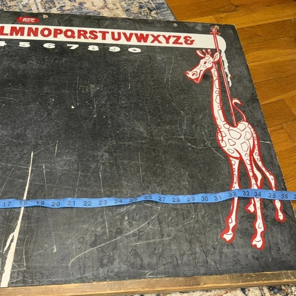 Vintage Children’s Chalkboard Blackboard Sign Numbers/Alphabet/Monkeys/Giraffe - Picture 6 of 16